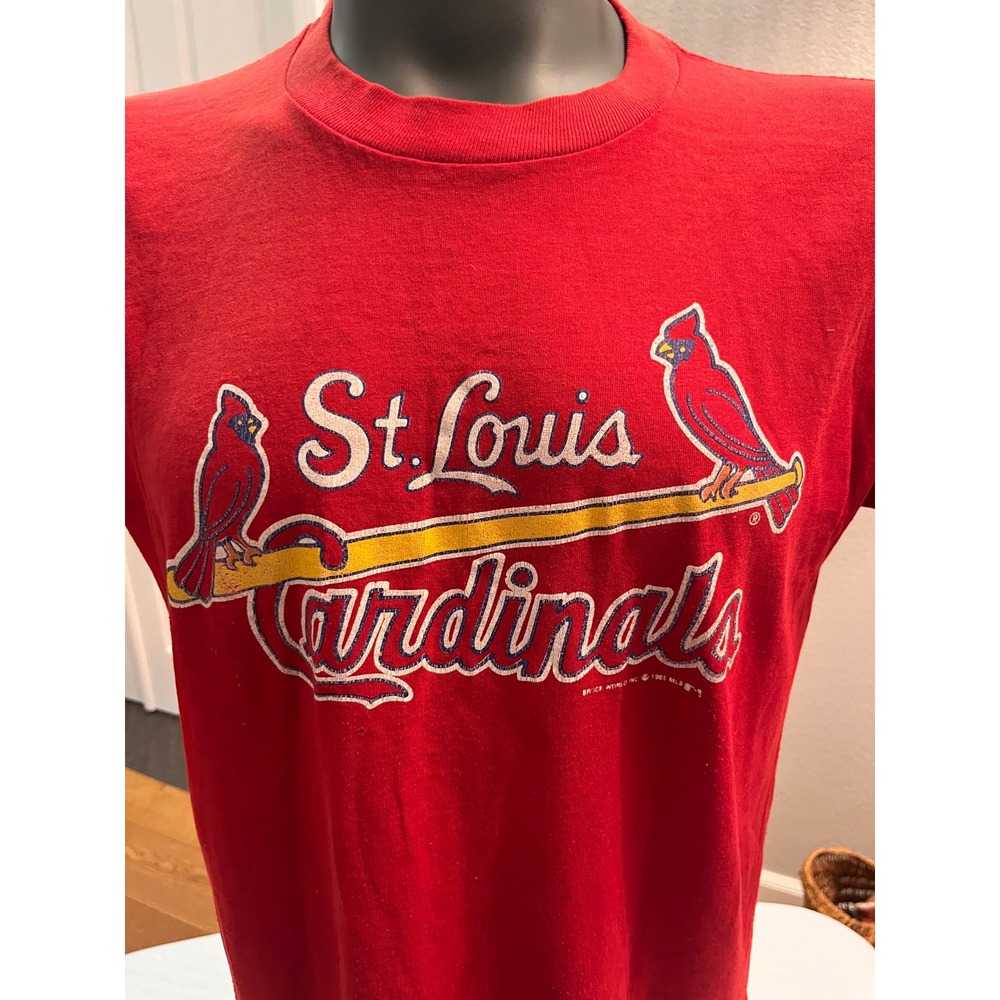 Vintage St Louis Cardinals T Shirt Mens M/L Red Excellent 80s Single Stitch MLB